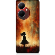 Vivo V29 Lite Uyumlu Balonlu Küçük Kız  Desenli Silikon Kılıf