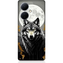 Vivo V29 Lite Uyumlu Dolunayda Uyanık Kurt  Desenli Silikon Kılıf