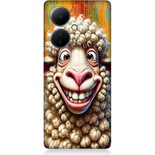 Vivo V29 Lite Uyumlu Sevimli Gülüşlü Koyun Surat  Desenli Silikon Kılıf