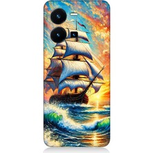 Vivo Y22S Uyumlu Fırtınada Yelkenli Gücü  Desenli Silikon Kılıf