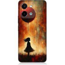 Vivo Y28 Uyumlu Balonlu Küçük Kız  Desenli Silikon Kılıf