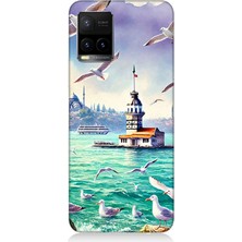 Vivo Y53S Uyumlu Martılar Arasında Kız Kulesi  Desenli Silikon Kılıf