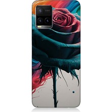 Vivo Y53S Uyumlu Siyah Gül Rüyası  Desenli Silikon Kılıf