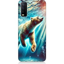 Vivo Y20S Uyumlu Suda Dans Eden Ayı  Desenli Silikon Kılıf