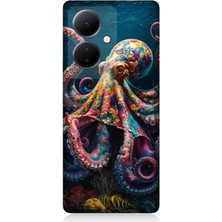 Vivo V29 Lite Uyumlu Derinliklerde Sekiz Kol Ahtapot  Desenli Silikon Kılıf