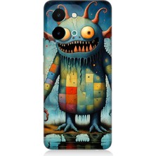 Vivo Y28 Uyumlu Tuhaf Canavar Gülümsemesi  Desenli Silikon Kılıf