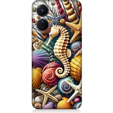 Vivo V16 Uyumlu Denizaltında Denizatı Bahçesi  Desenli Silikon Kılıf