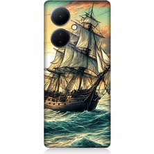 Vivo V29 Lite Uyumlu Dalgalarla Yelkenli Macera  Desenli Silikon Kılıf