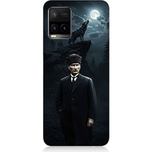 Vivo Y53S Uyumlu Kurt ve Mustafa Kemal Atatürk  Desenli Silikon Kılıf