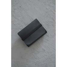 Oh Deer Leather - Hakiki Deri Kartlık - Crazy Deri - Minimal - Siyah
