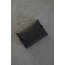 Oh Deer Leather - Hakiki Deri Kartlık - Crazy Deri - Minimal - Siyah