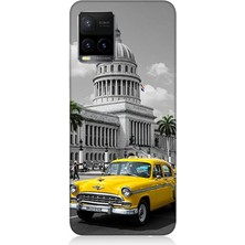 Vivo Y33S Uyumlu Klasik Araba Washington Anısı  Desenli Silikon Kılıf
