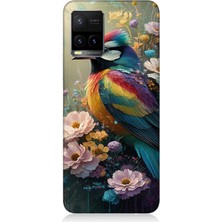 Vivo Y53S Uyumlu Çiçekler Arasında Kuş  Desenli Silikon Kılıf