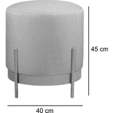 Ella Mio Puf, Metal Halkalı Puf, Makyaj Oturağı ,puf Bench Montajsız Oturak Gold Metal Ayaklı