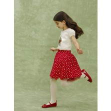 Lcw Kids Kirmizi Beli Lastikli Baskılı Kız Çocuk Etek