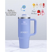 Stanley Özel Isimli Quencher Pipetli Tumb Hydrangea Eu Termos Bardak 1.18 Lt