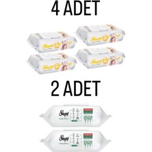 Sleepy Sensitive Islak Havlu 4X90 Lı 360 Yaprak - Easy Clean 100 Lü Beyaz Sabunlu 2 Adet