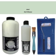 Cadence Mobilya Boyası -  Multisurface H - 047 Açık Adaçayı 2lt Ultimate Parlak Vernik 500 ml  Saten Rulo Set