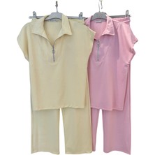 9011 Fermuarlı Polo Yaka Pantolonlu Eşofman Takım