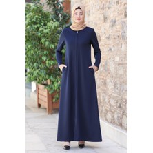 Nisa Fermuarlı Ferace Lacivert SN58