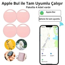 Smart Tag Pembe Mfı Sertifikalı Akıllı Takip Cihazı 4lü Paket Ios Apple Bul Uyumlu Airtag