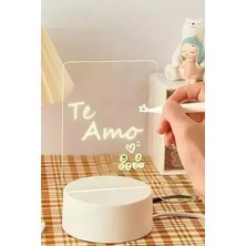 LED Çizim Tableti Gece Lambası Kafe Sunum LED Işıklı Mini Yazı Tahtası Özel Kalemli