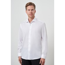  Erkek Beyaz Pamuk Trend Slim Fit Dar Kesim Non Iron Gömlek
