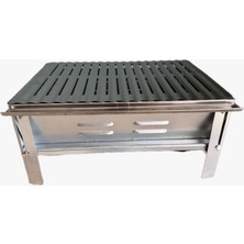 Despina Home Katlanabilir Krom Izgaralı Galvaniz Mangal Çantalı 0.60MM Kalın