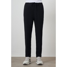  Erkek Lacivert Trend Slim Fit Ipli Jogger Pantolon
