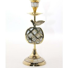 Pirinç Sedefli Tekli Şamdan 20 cm