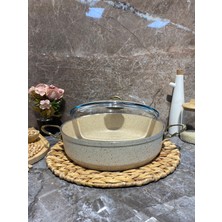 Elvira Granit 24 cm Basık Tencere-Krem