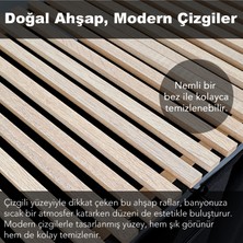 Ahşap Raflı Kirli Sepeti - 2 Bölmeli Banyo Düzenleyici Büyük Boy Kirli Çamaşır Sepeti 110 Lt Siyah