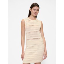 Gap Kadın Beyaz Kolsuz Karışık Dikişli Kazak Atlet