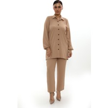 Kadın Aerobin Keten Tunik Pantolon Takım