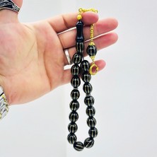 Sarı Yaldız Işlemeli Efe Maskot Gürcistan Oltu Taşı Tesbi