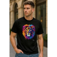 Elze Moda Premium Kalite Oversize Aslan Baskılı T-Shirt