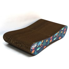 Kedi Tırmalama Kanepesi Karton Kedi Tırmalama Yatay Tırmalama- Small (43X24X8,5 Cm)- Balıklı Desen