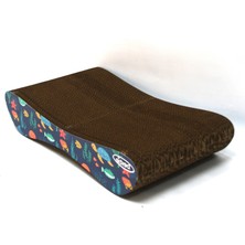 Kedi Tırmalama Kanepesi Karton Kedi Tırmalama Yatay Tırmalama- Small (43X24X8,5 Cm)- Balıklı Desen