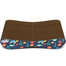 Kedi Tırmalama Kanepesi Karton Kedi Tırmalama Yatay Tırmalama- Small (43X24X8,5 Cm)- Balıklı Desen