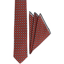 Bordo Desenli Ipek Kravat Takımı