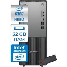 Lenovo Thinkcentre Neo 50T Gen5 Intel Core I7 14700 32GB Ddr5 1tb SSD Windows 11 Home Intel UHD 770 Masaüstü Bilgisayar 12UAS0GL00H13 + Zetta Flash Bellek