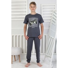 Gamer Console Desenli Kısa Kollu Erkek Çocuk Pijama Takımı