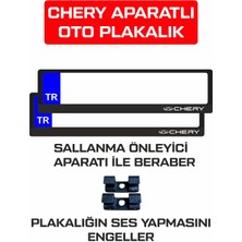 Chery Logo Baskılı Sallanma Önleyici Aparatlı Oto Plakalık Ses Yapmaz 2 Adet