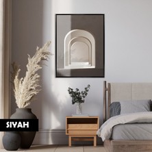 Harikabirev|bohem Kapı Kiriş Modeli (Oval) |çerçeveli Temperli Cam Tablo Tekli Dikey