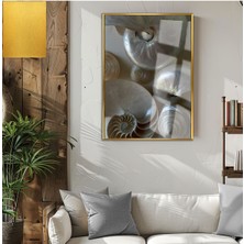 Harikabirev|salyangoz Kabuğu (Snaılshell) Modeli |çerçeveli Temperli Cam Tablo Tekli Dikey