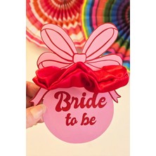Hediyelik Toka Fiyonk Tasarım Bride To Be Hediye Saten Simit Kırmızı Toka 10LU