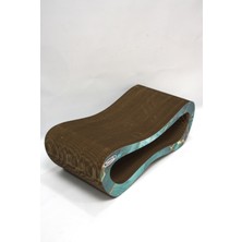 Kedi Tırmalama Kanepesi Karton Kedi Tırmalama Yatay Tırmalama- Medium (51X24X17 Cm)- 3D Zümrüt Desen