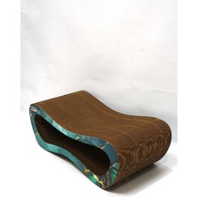 Kedi Tırmalama Kanepesi Karton Kedi Tırmalama Yatay Tırmalama- Medium (51X24X17 Cm)- 3D Zümrüt Desen