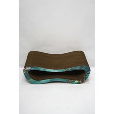 Kedi Tırmalama Kanepesi Karton Kedi Tırmalama Yatay Tırmalama- Medium (51X24X17 Cm)- 3D Zümrüt Desen