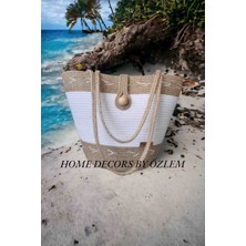 Hasır Omuz Çantası Plaj Çantası Günlük Çanta Handmade